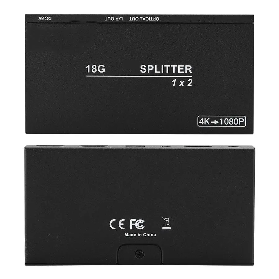 Сплиттер-адаптер 1x2 18G HDMI 2 0 переключатель-переходник 4:4:4 с экстрактом аудио до 4k 60
