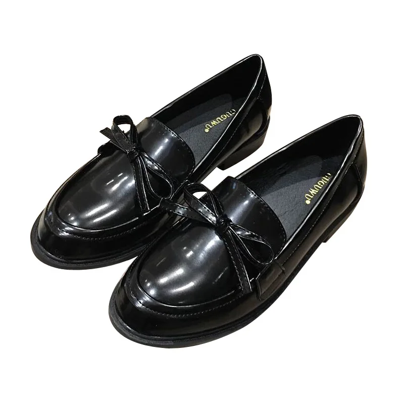 

Womens Loafers Shoes Modis Round Toe Casual Female Sneakers British Style Oxfords All-Match Slip-on 2021 New Preppy Leather