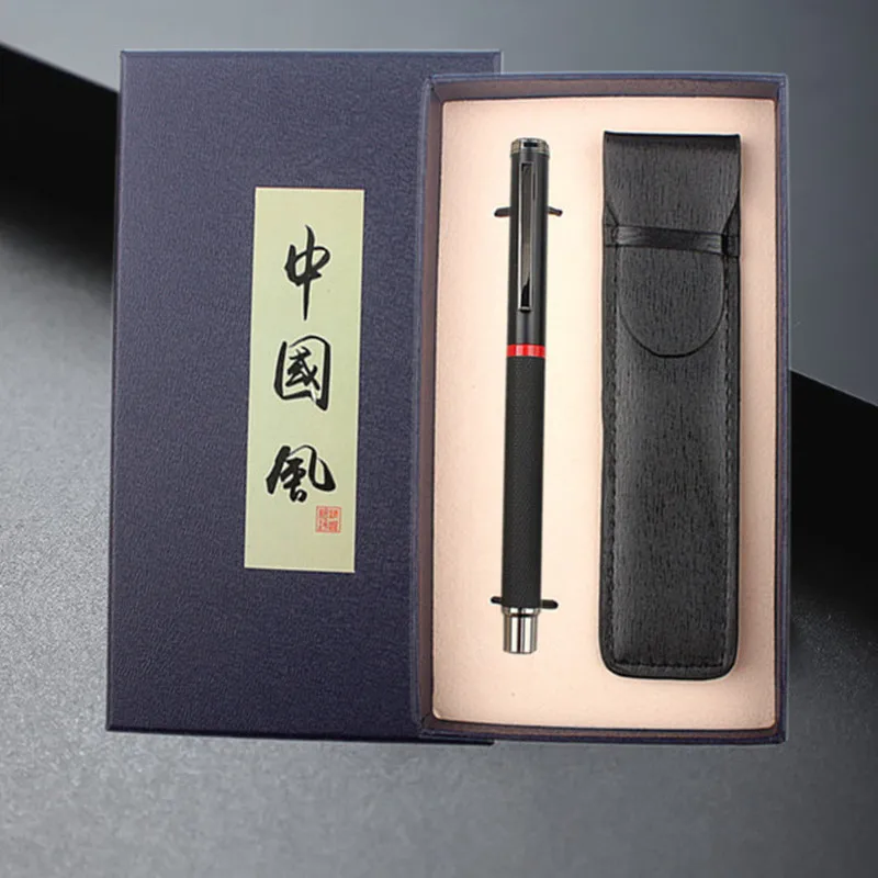 

BI RONG LAI Black Forest Metal Fountain Pen Titanium Black EF/F/Bent Nib Ink Pen Beautiful Tree Texture Business Office Writing