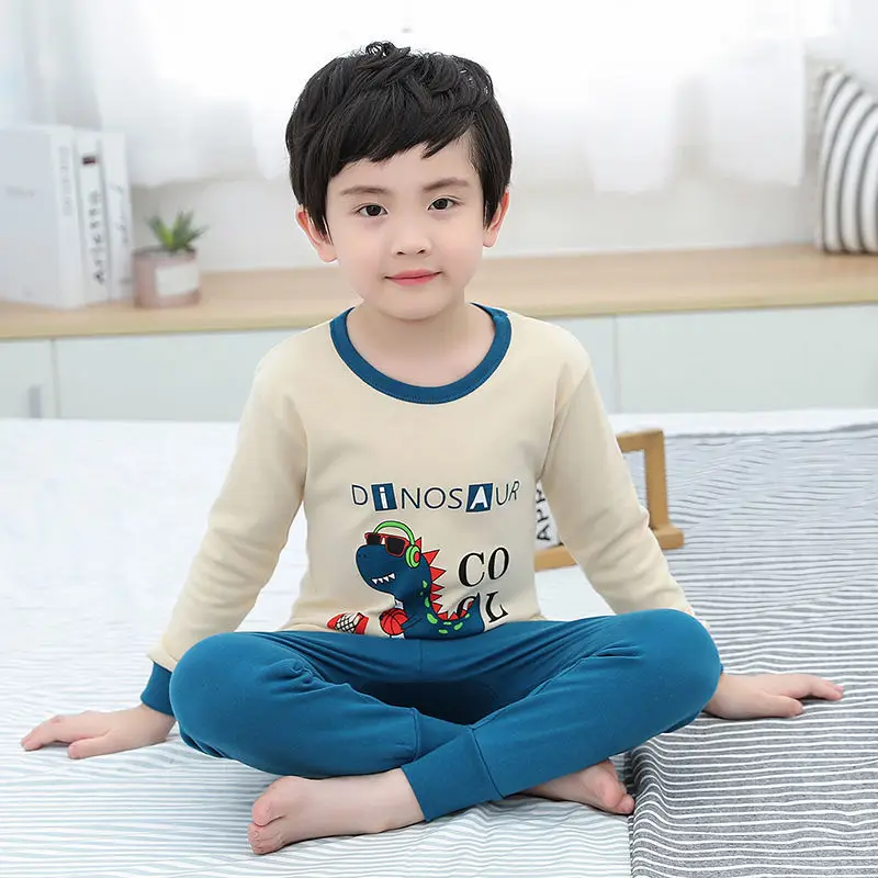 

MANBOY 2020 winter children's new design 100% pure cotton sleepwear, boy and girls fashion nightwear, shirt+pants