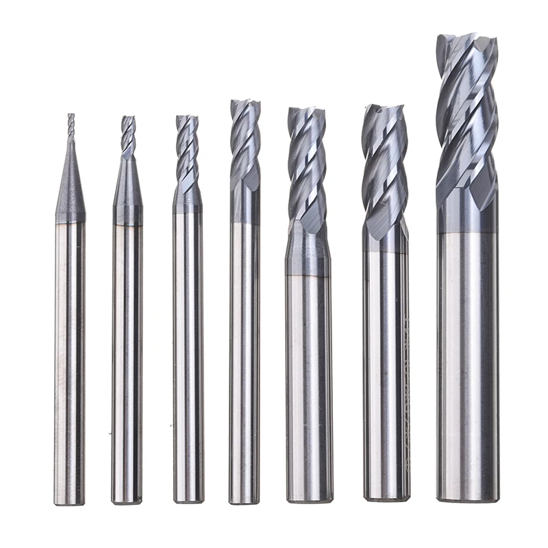 7 шт./компл. 4 флейты карбида вольфрама Концевая фреза 50 градусов CNC токарный