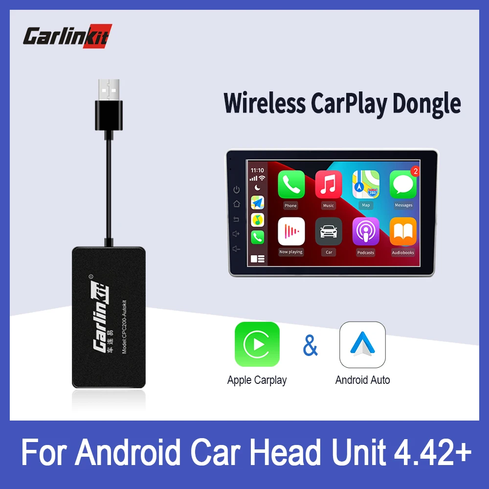 

Carlinkit USB Wireless CarPlay Dongle Android Auto Sale for Modify Android Car Accessories & Part Car Services Autokit Black Kit