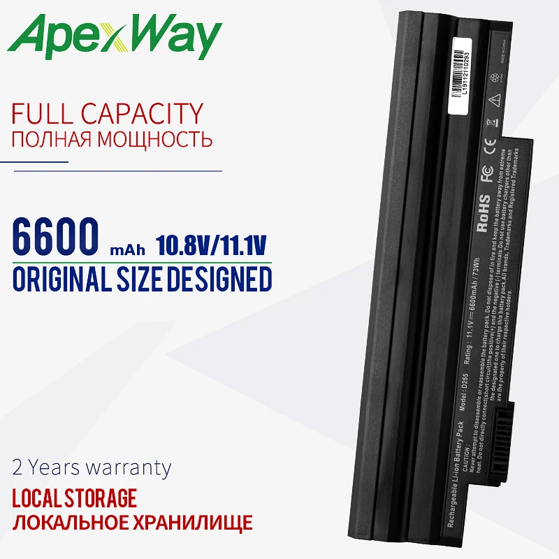 Аккумулятор для ноутбука 6600 мАч al10b31 AL10A31 Acer Aspire One D270 522 722 AOD255 AOD257 AOD260 D255 D257 D257E D260
