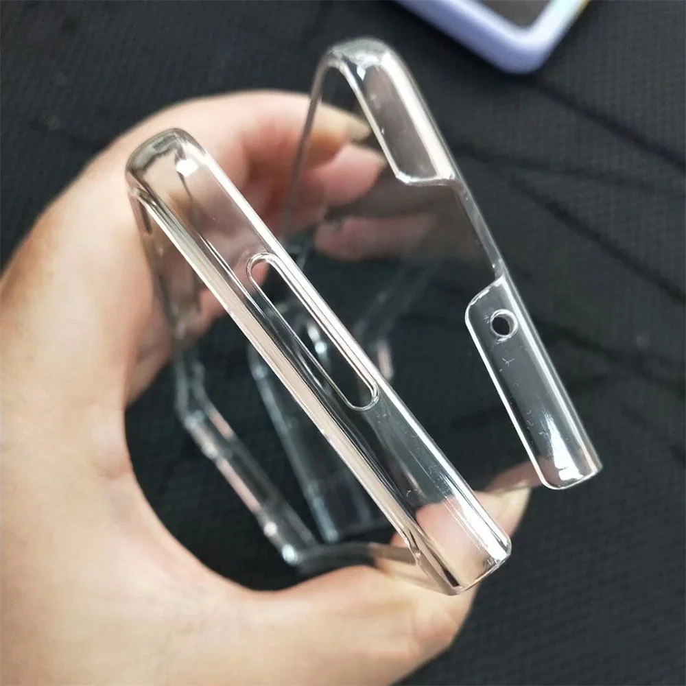 Складной жесткий чехол для телефона из поликарбоната прозрачная глянцевая