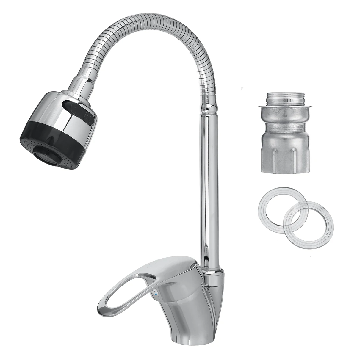 

Kitchen Faucet Deck Mounted Mixer Tap 360 Degree Rotation Stream Sprayer Nozzle Kitchen Sink Hot Cold Taps