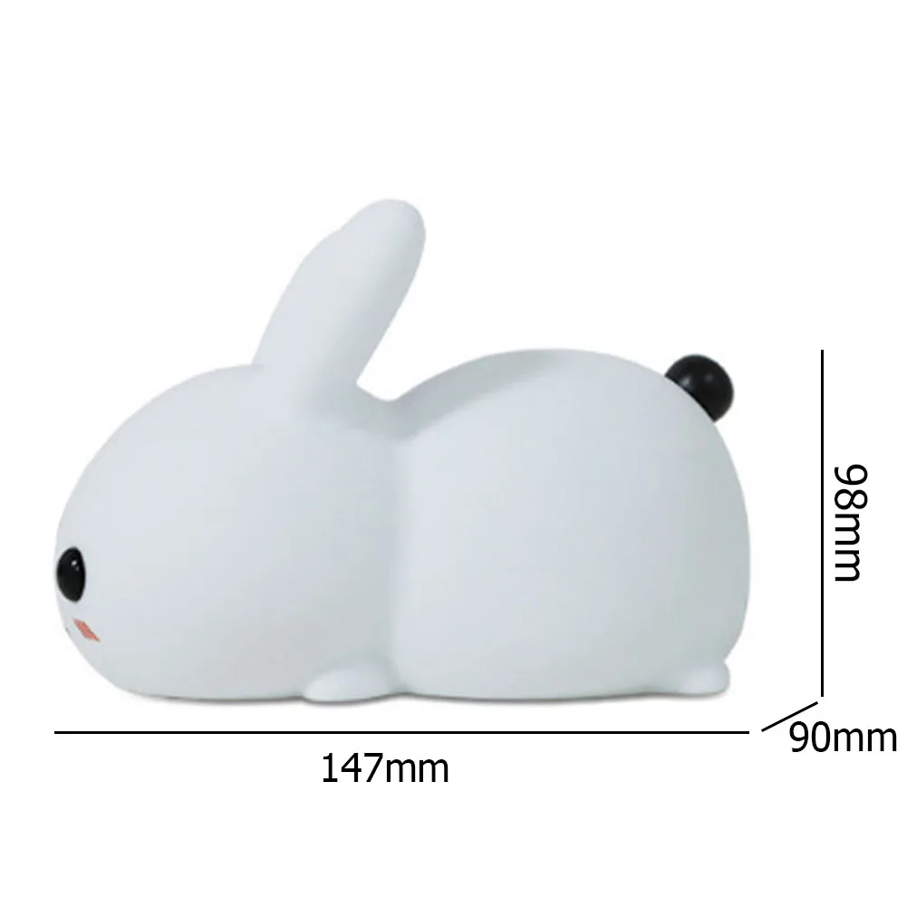 

Rabbit Silicone Night Light USB Charging Timing Atmosphere Light Children Bedside Smart Pat Low Light / High Light