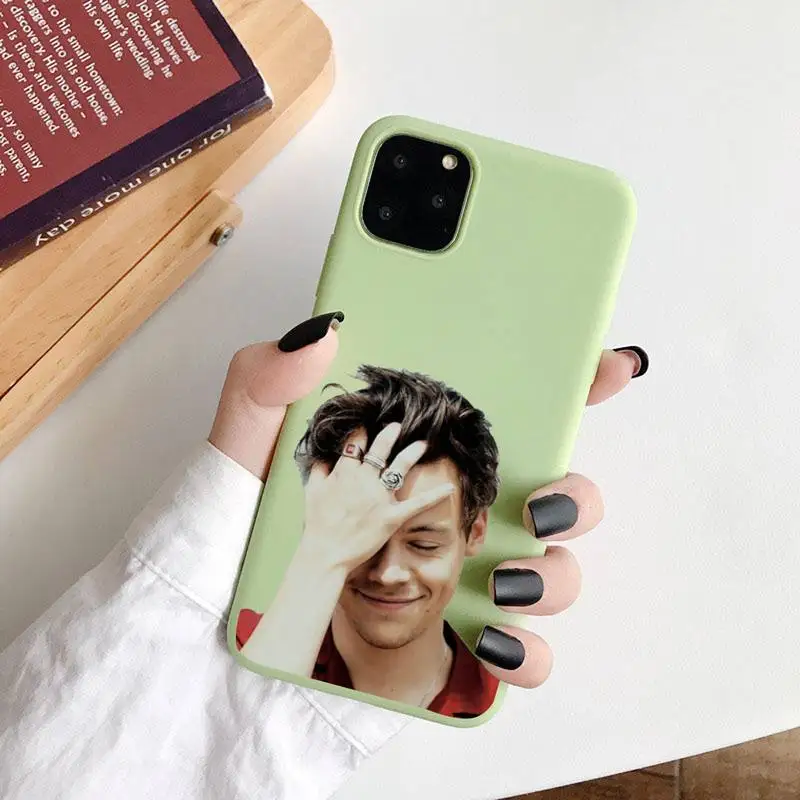 

Harry Styles famous design Phone Case Candy Color for iPhone 6 7 8 11 12 s mini pro X XS XR MAX Plus