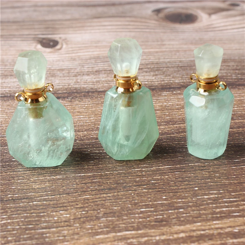 

Lanli mini perfume bottle, 3ML green aventurine portable fashion travel cosmetics container