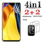 Гидрогелевая защитная пленка 4 в 1 для объектива камеры Xiaomi POCO M3 PRO X3 NFC F3, стекло для телефона Poco x3 x m 3 Pro 3pro, защита экрана