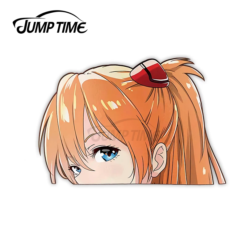 JumpTime 13x10 см Asuka Langley Sohryu Evangelion Peeker Автомобильная наклейка s Водонепроницаемая