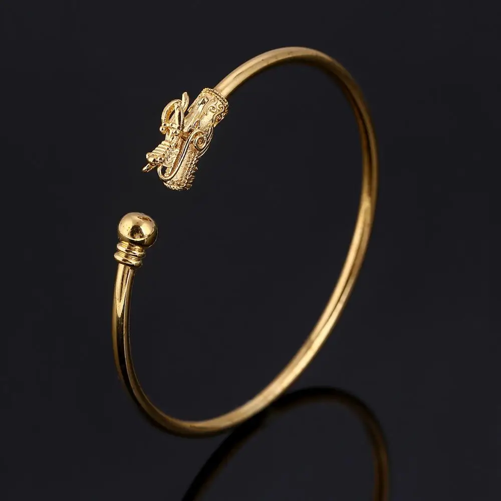Золотой дракон форма шарик аксессуары браслет для мужчин женщин новые модные