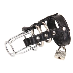 Короткая кожаная мужская клетка верности CB6000S, устройство для замка петуха, секс-игрушки