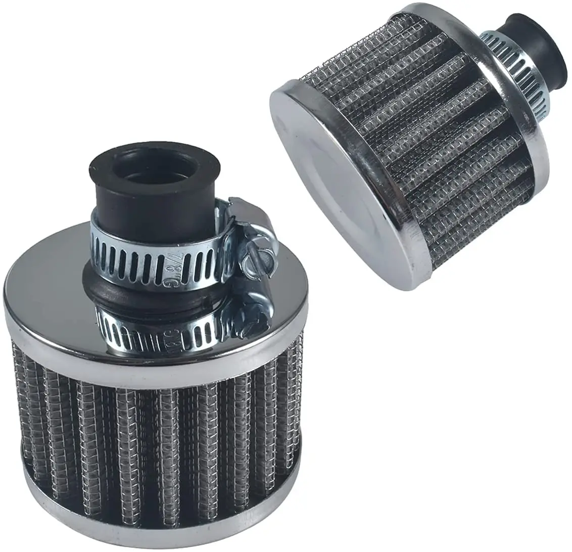 

2PCS 12mm Mini Universal Sliver Motor Cone Cold Clean Air Intake Filter Turbo Vent Breather Go Kart