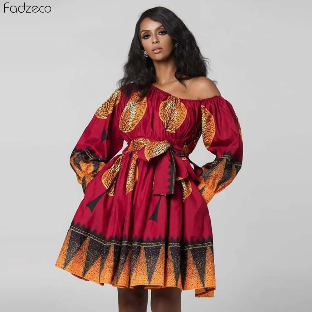 Fadzeco летние африканские платья для женщин Bazin Riche новое платье Дашики мини с
