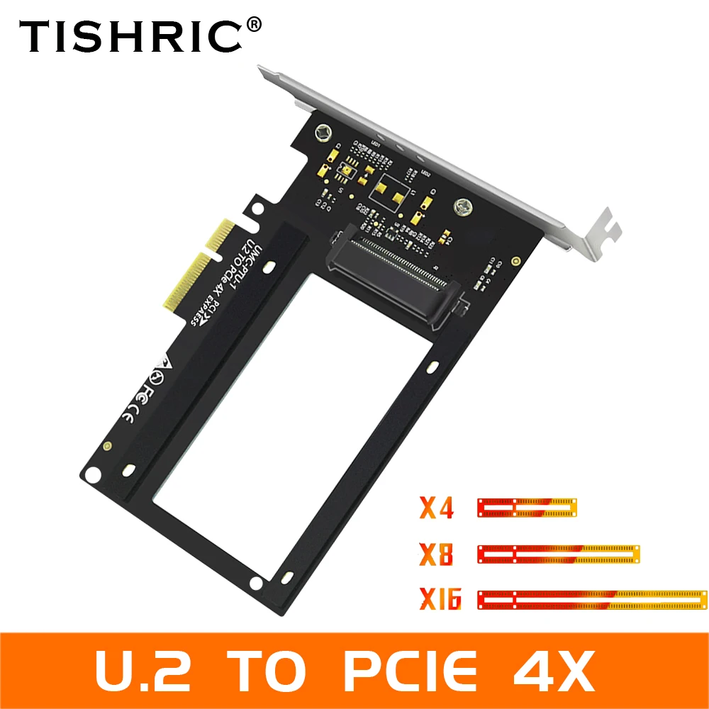 

Переходник для жесткого диска TISHRIC U.2 к PCIE 4X Express 3,0 с поддержкой слота 4х 8X 16X, переходник для жесткого диска, адаптер с поддержкой U.2 SSD PCI-E к U.2