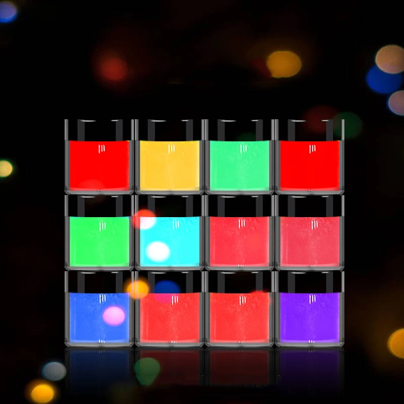 12 шт. порошок набор бутылок для голографические наклейки ногтей Блеск погружения