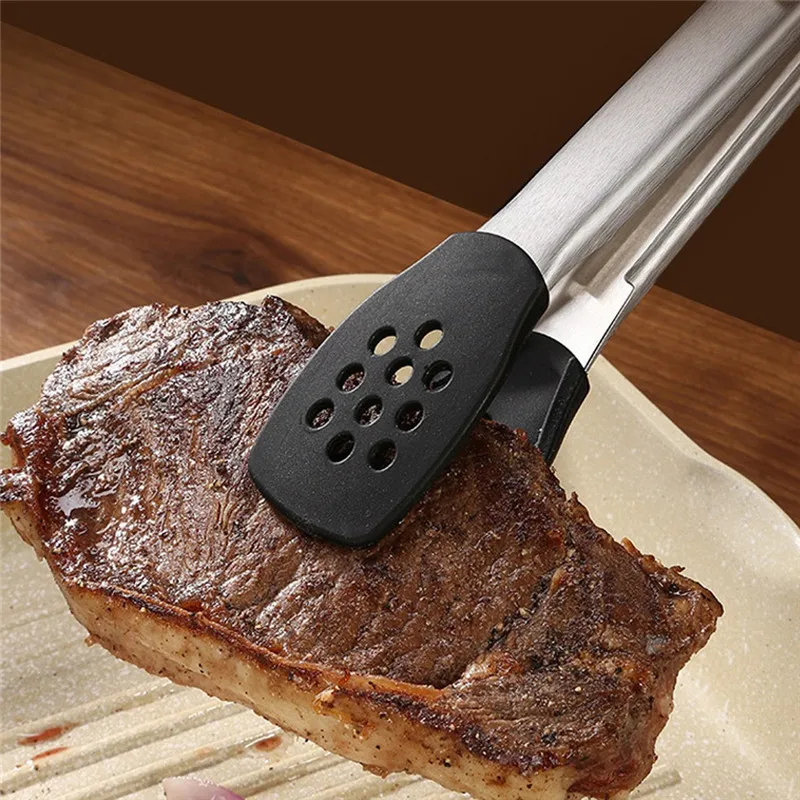 Силиконовые щипцы из нержавеющей стали кухонные для приготовления пищи стейк