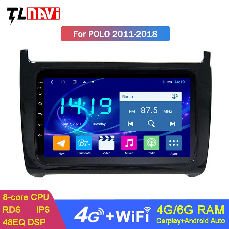 Автомобильный мультимедийный плеер для POLO 2011-2018 GPS радио навигация DSP CARPLAY 6 ГБ + 128