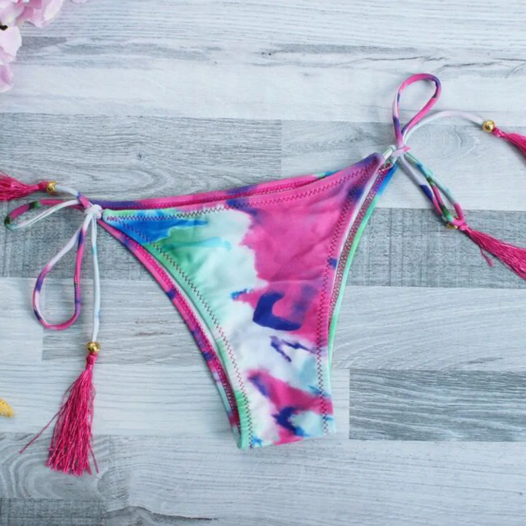 Бразильский комплект бикини с оборками и цветочным принтом купальный костюм