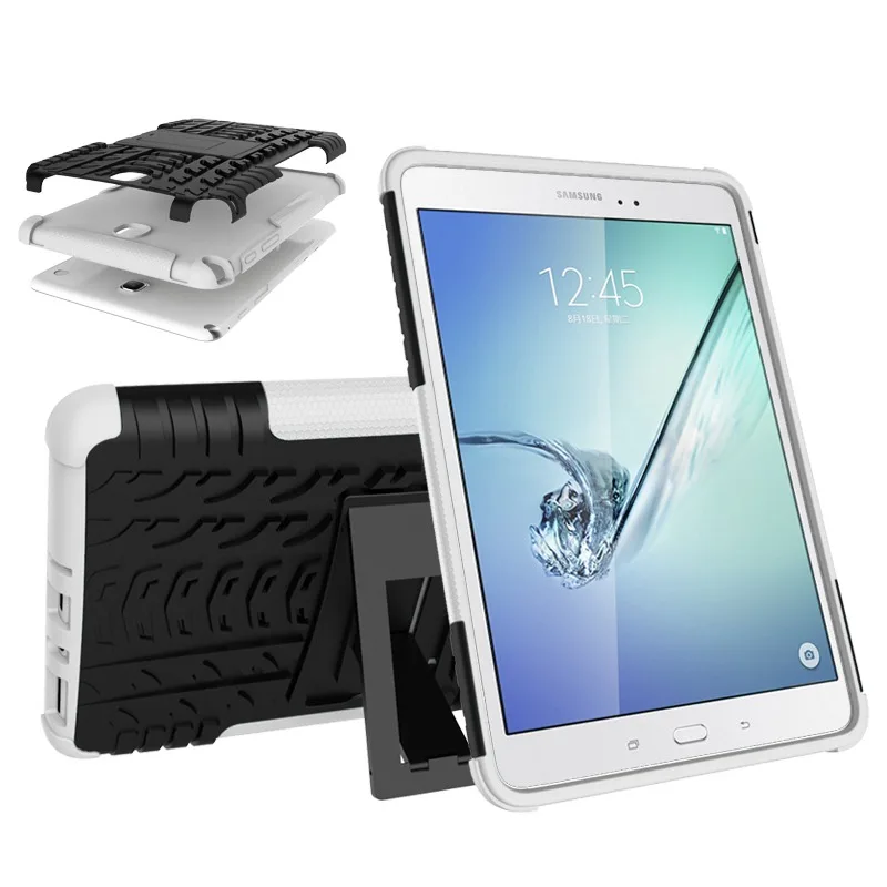 For Samsung galaxy Tab A 8.0 case Tab5 8.0 SM- T350 T355 Tablet Armor case Silicone TPU+PC Shockproof Stand Cover+Film+Pen