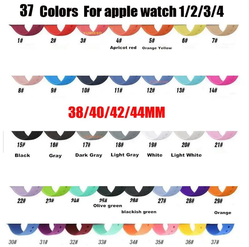 Fast DHL 200pcs Silicon Sport Band for Apple Watch Series 4 3 2 1 Replacement Strap Bands 42mm 38MM | Электроника