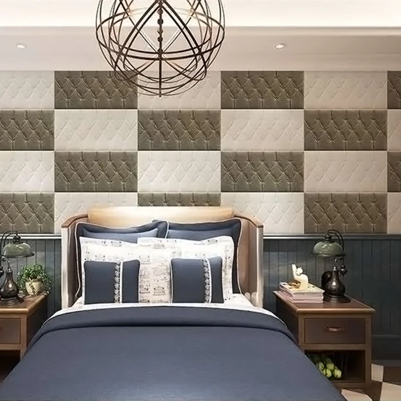 

3D Anti-collision Self-adhesive Wall Stickers Headboard Thicken Tatami Wall Mat Pad Kids Bedroom Background Cushion Home Decor