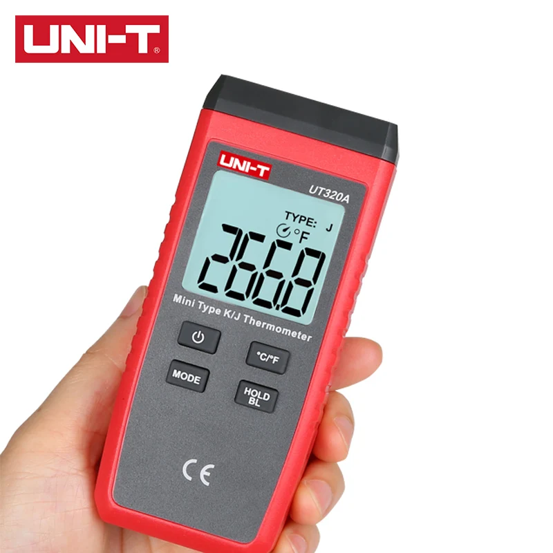 

UNI-T UT320A UT320D Mini Contact Type Thermometer Wide range high accuracy drop proof K/J thermocouple probe selection