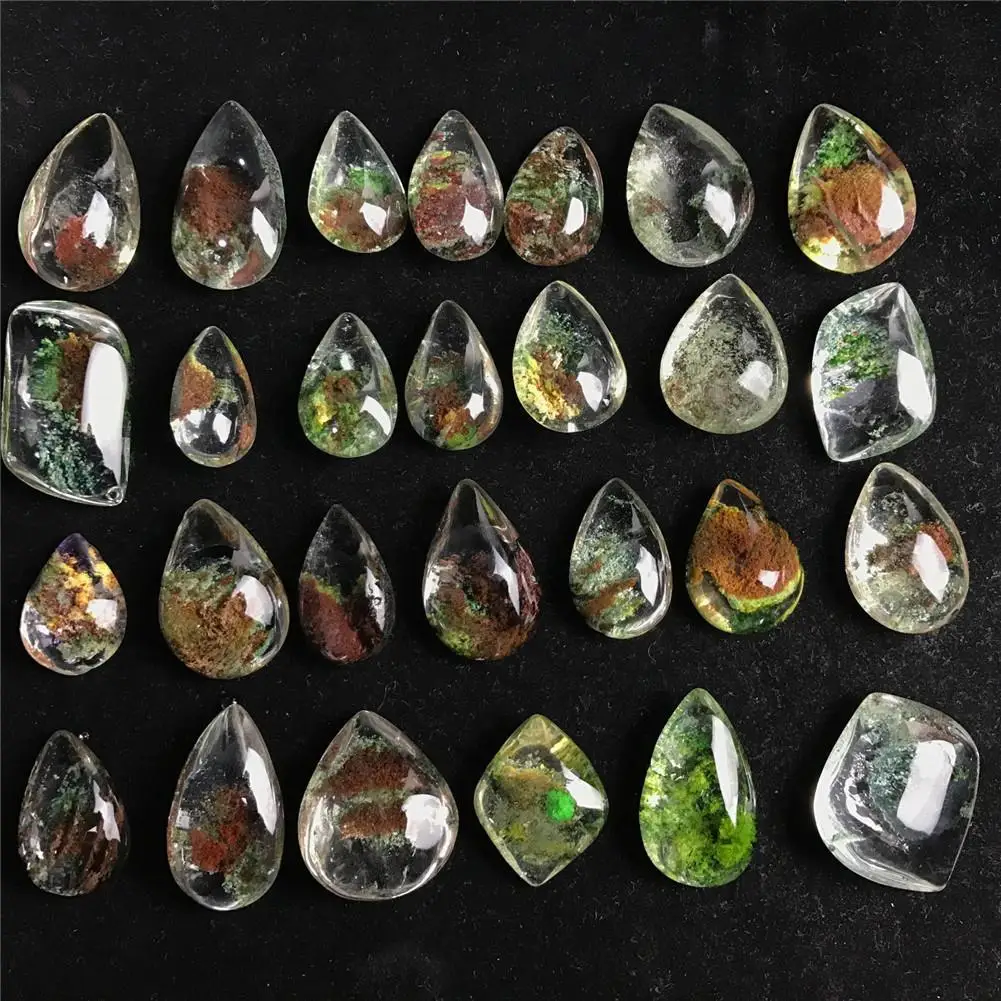 Stone Pendant Natural Ghost Phantom Quartz Crystal Gem Specimen Hand-polished Process With 100% Fluorite | Дом и сад
