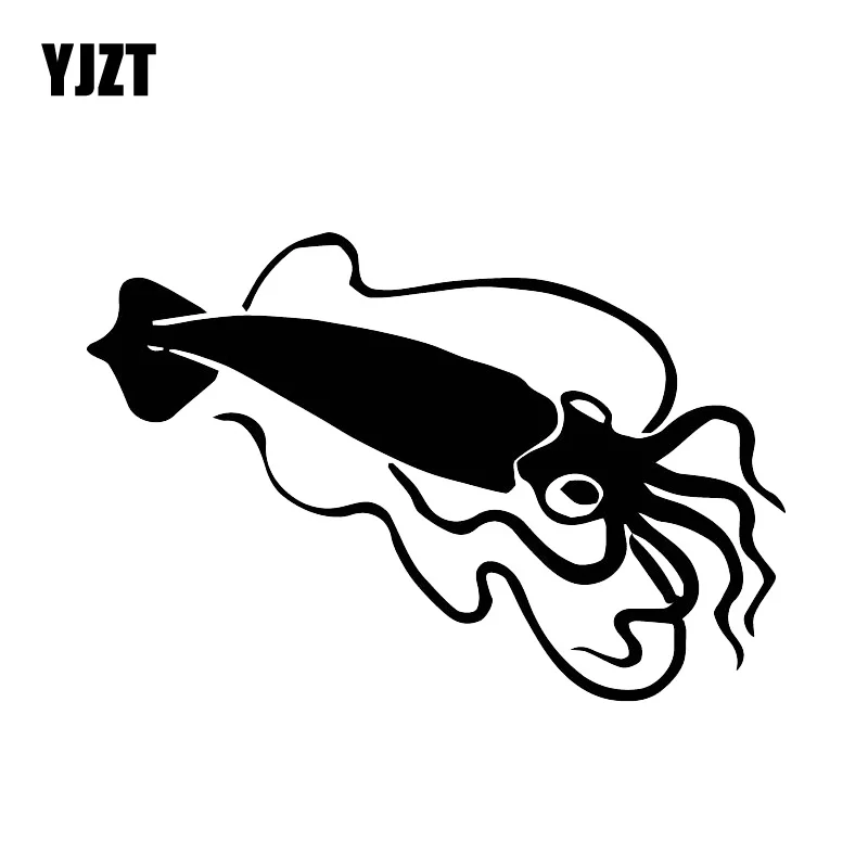 YJZT 10CM*14.9CM Classic Squid Decals Family Car Leisure Stickers Ddecoration Black/Silver C30-0268 | Автомобили и мотоциклы