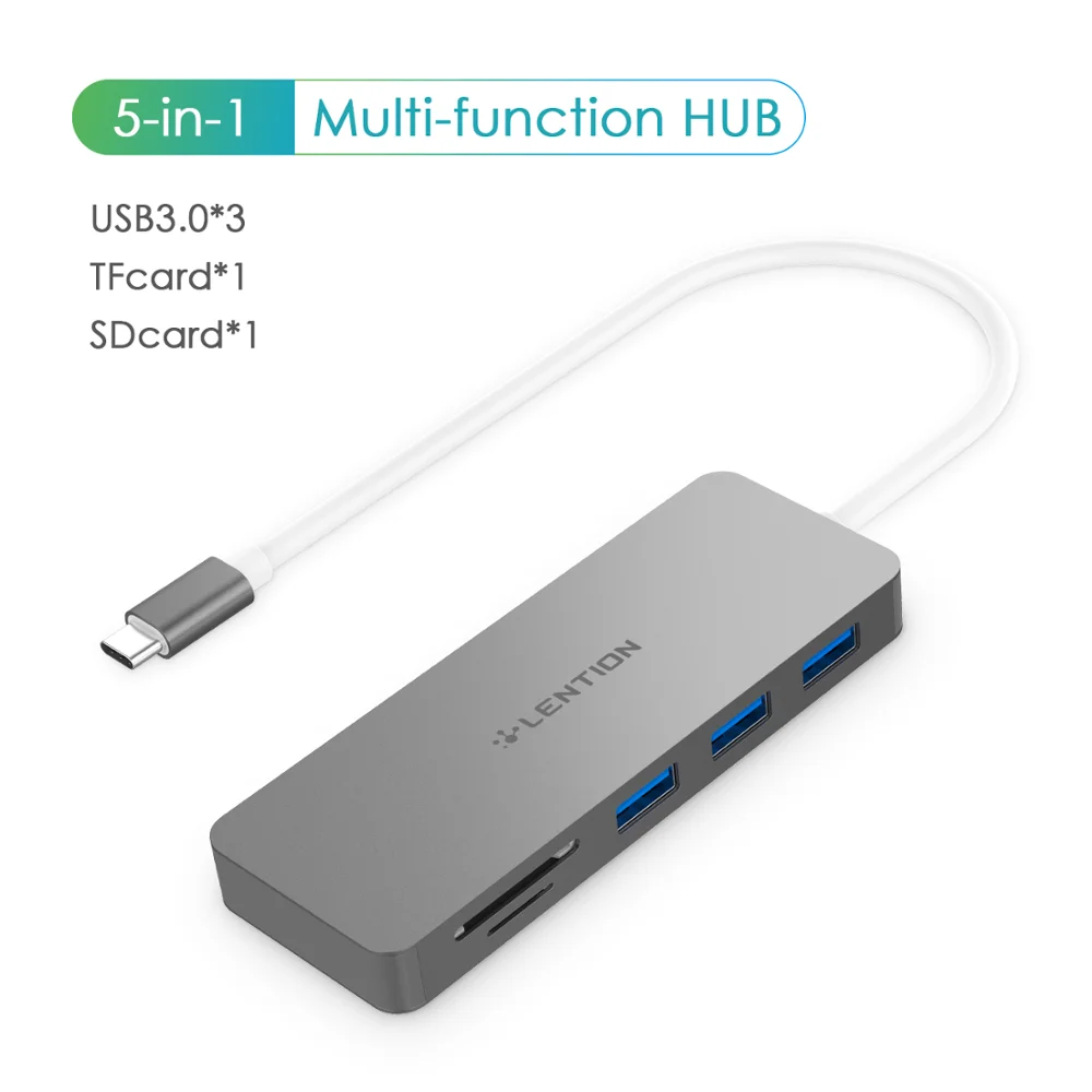 USB C концентратора с 3 0 Порты и разъёмы s SD/устройство для считывания tf карт