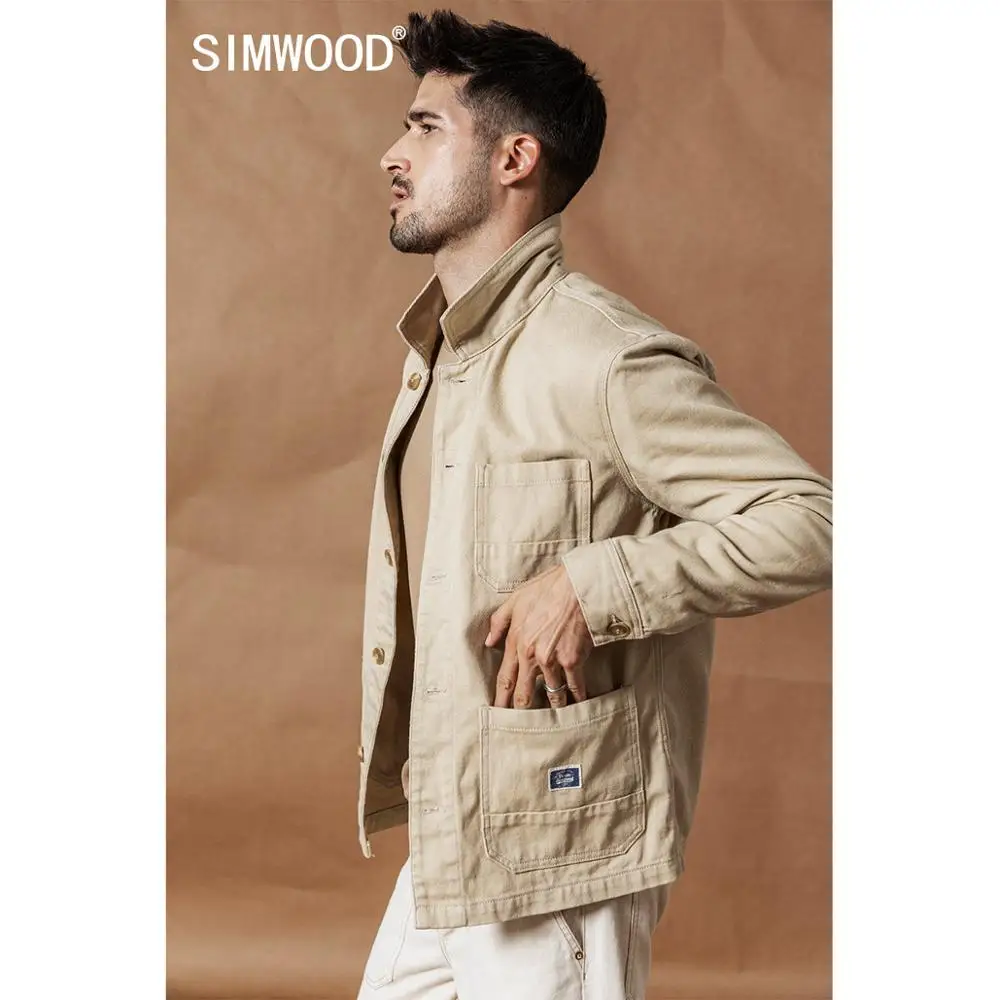 Куртка-карго из хлопка SIMWOOD, модная верхняя одежда высокого качества, новая брендовая модель SI980592 большого размера на осень