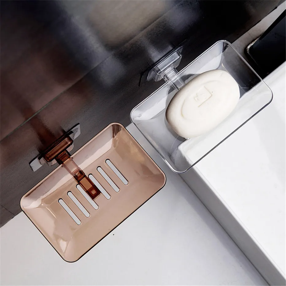Soap Drain Box Rack Tray Holder Plastic Suction Cup Dish Storage Plate Wall Bathroom Accessories | Обустройство дома