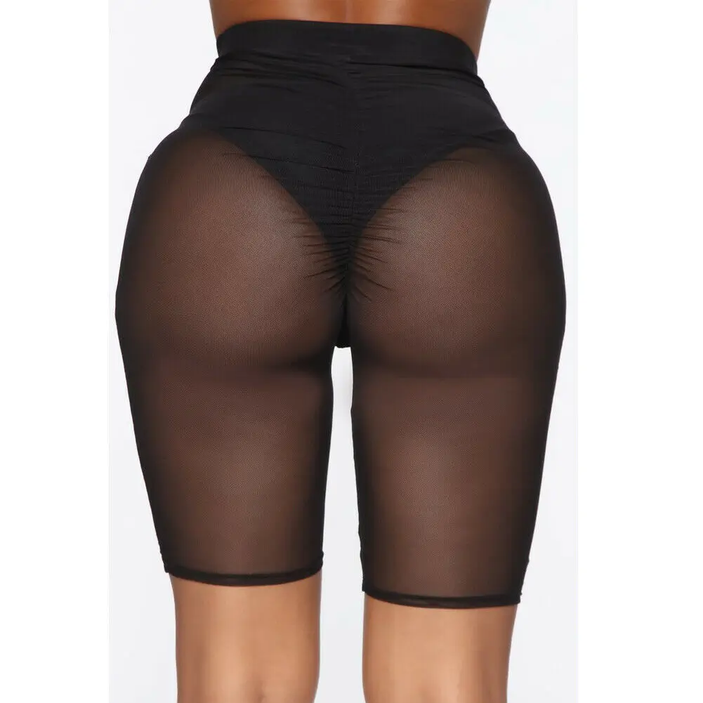 Женские летние бикини с высокой талией однотонные сексуальные сетчатые пляжная