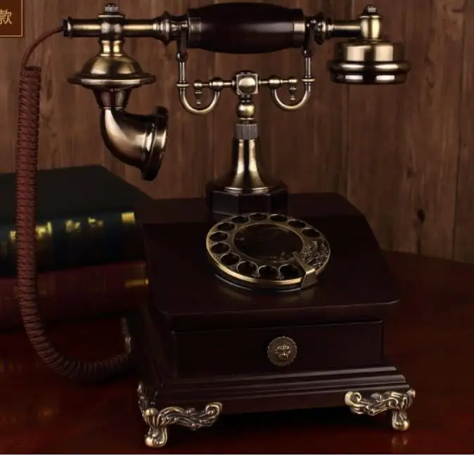 Старинный Модный Деревянный винтажный телефон домашняя мода старинный