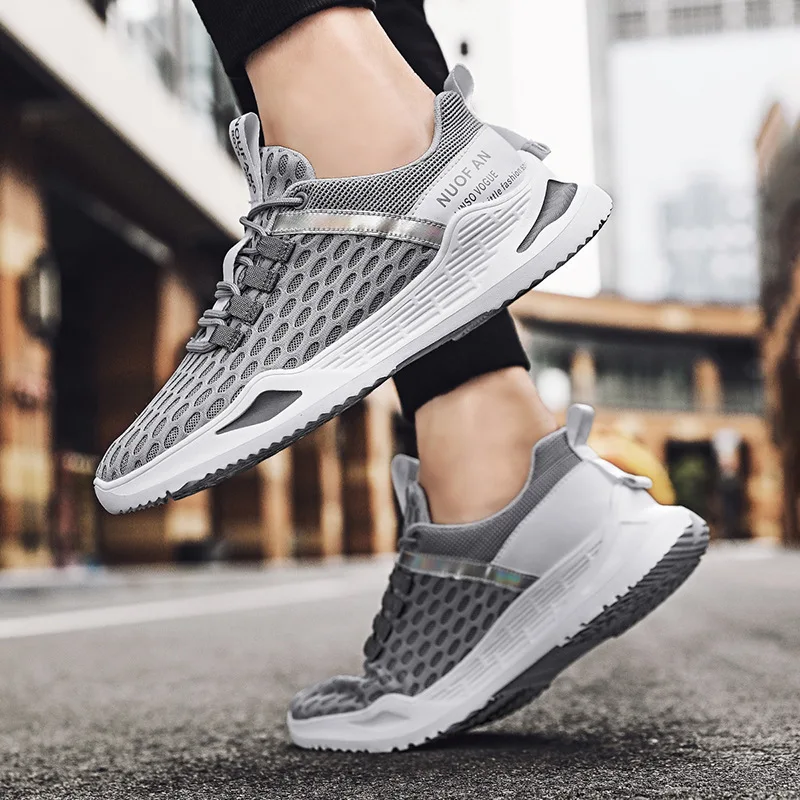 Men Running Shoes Spring Mesh Sneakers Light Breathable Athletic Trainers Men Summer New Cheap Lace Up Jogging Sport Shoes Men