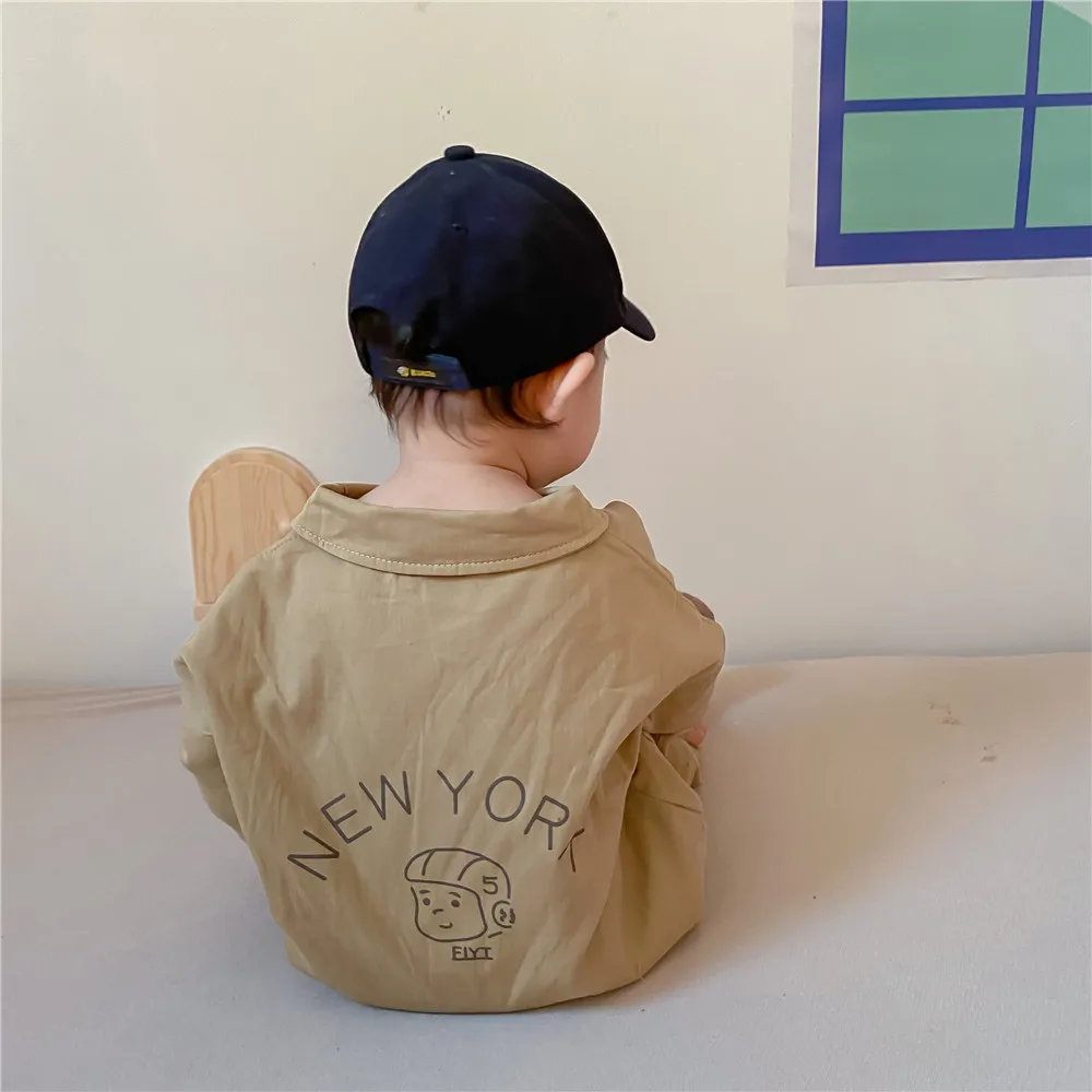 

2021 Spring New Baby Boys Rompers Single Breast toddler Girls Jumpsuits Long Sleeve Cartoon Infant Playsuit 0-24M