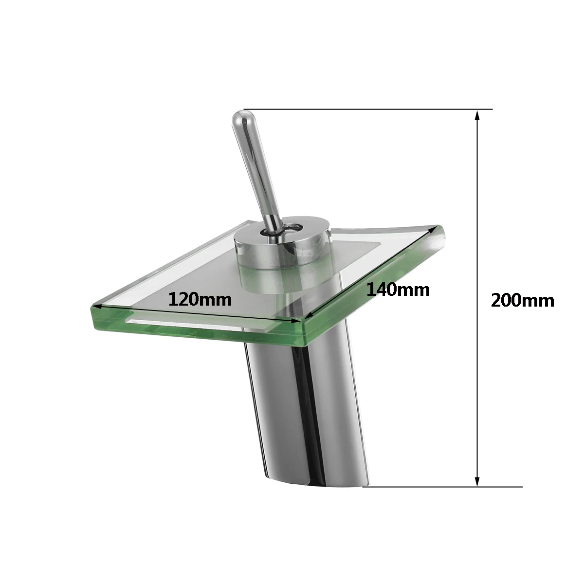 

Modern Glass Waterfall Mixer Tap Spout Bathroom Basin Faucet Single Handle Hole Vanity Sink Faucet Deck Mounted