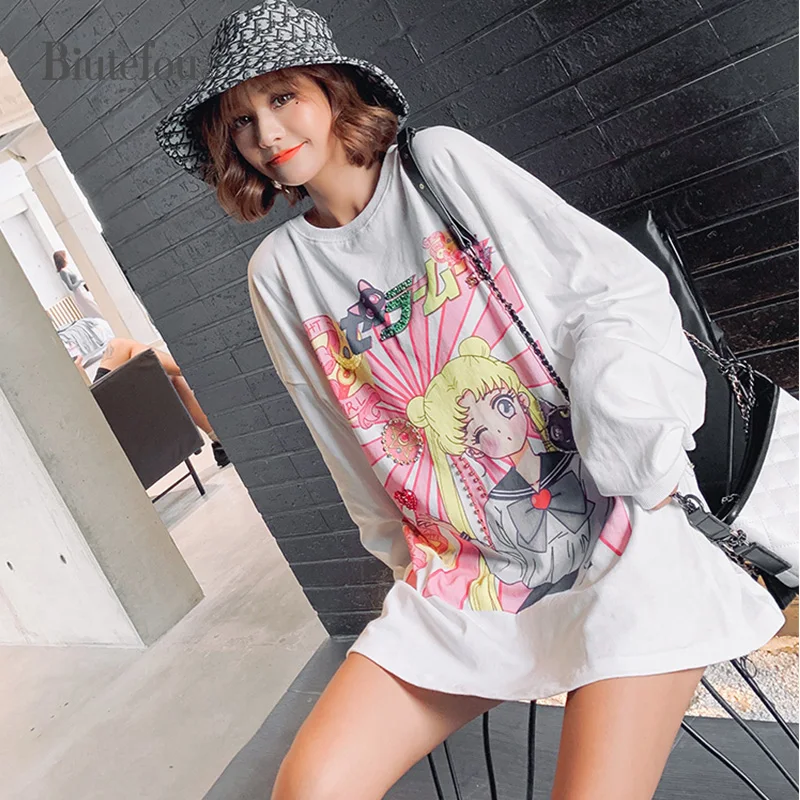 2019 осень cec Кофты с рисунками героев мультфильма Длинные рукава для женщин