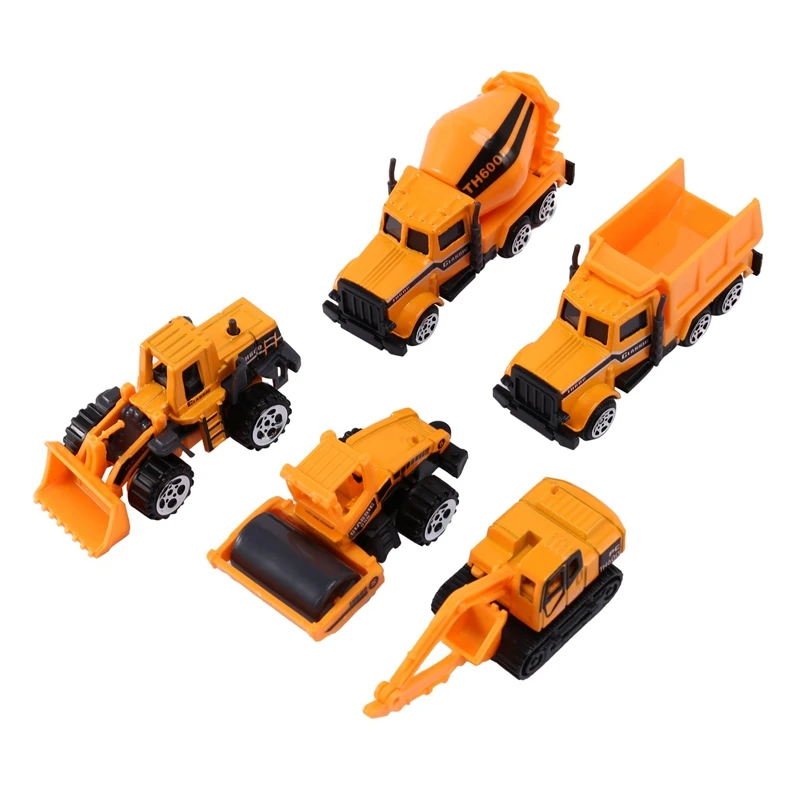 

5 Pcs Alloy Construction Engineering Truck Models Mini Play Vehicles Cars Toy Cake Decoration Car For Kids Boys
