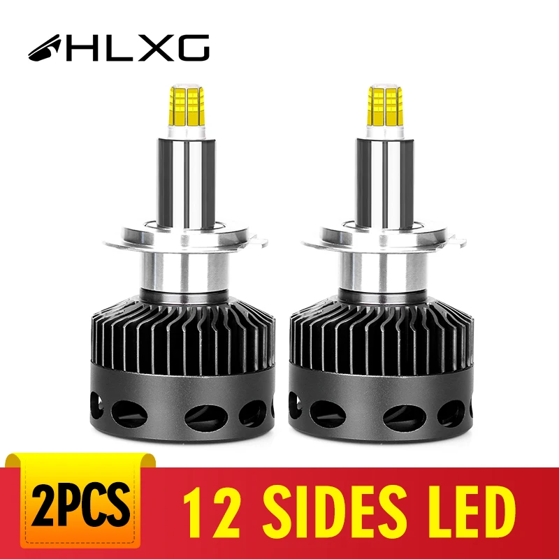 Hlxg 2 шт. светодиодный головной светильник d2s противотуманный h8 led 360 h4 luz para авто