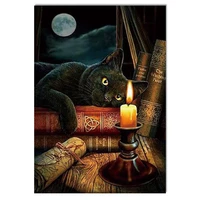 5d full drill diamond painting the cat in the candlelight diy painting home decor craft