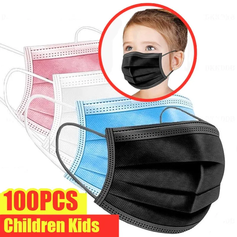 

10-200 шт. пылезащитных капель противовирусных детских масок 3-слойные защитные одноразовые защитные маски для детей