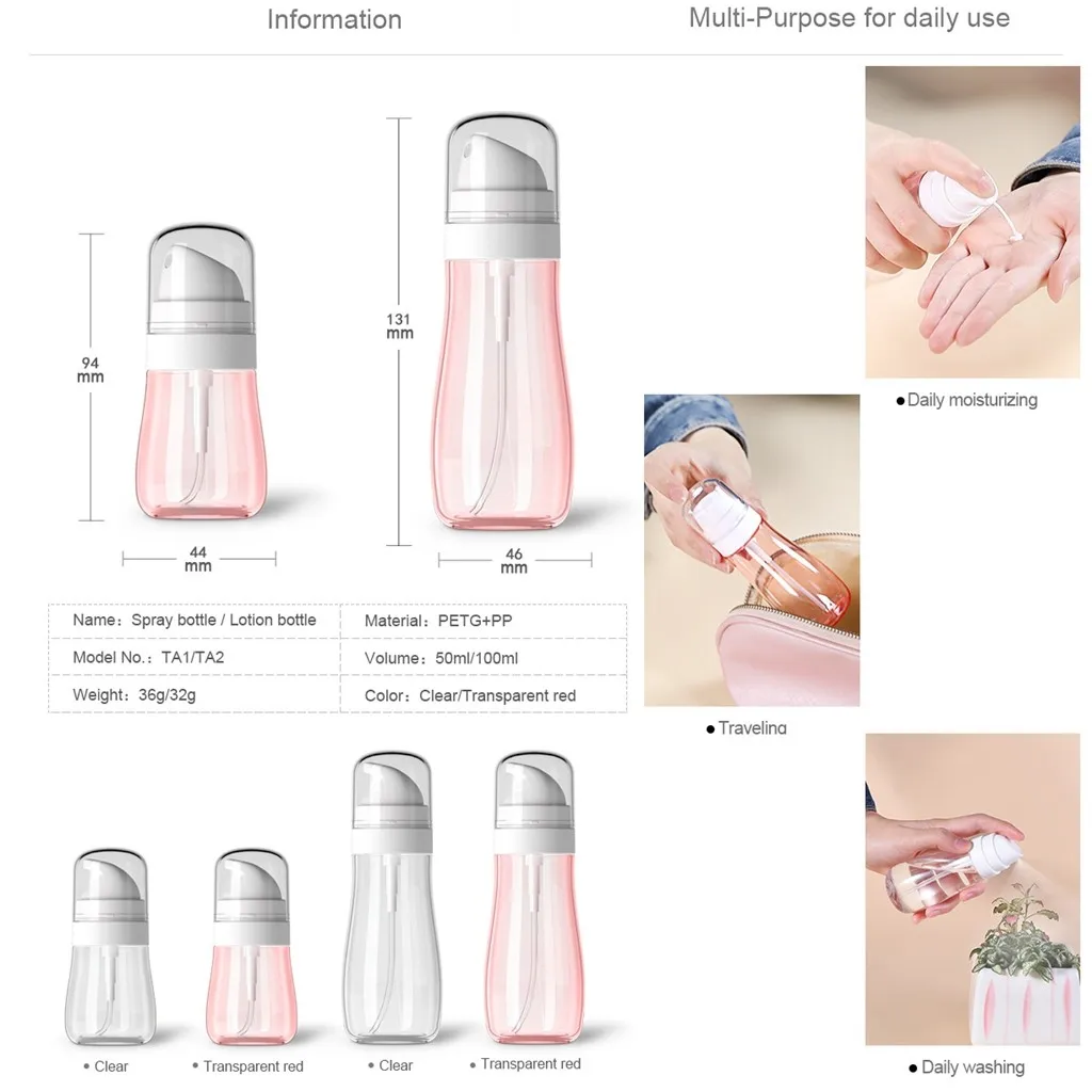 Прозрачная пластиковая эмульсия портативная бутылка спрей для жидкого макияжа