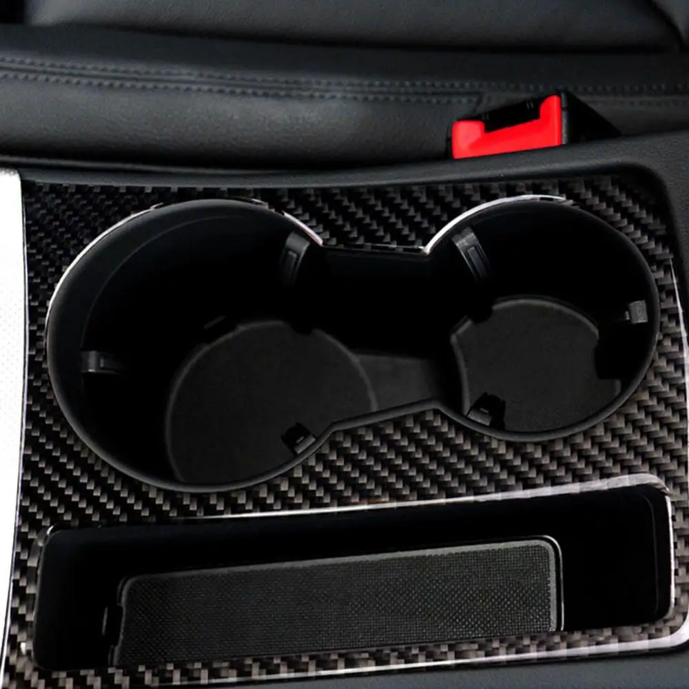 

Car Carbon Fiber Trim Cup Holder Decorative Frame Decal Cover Sticker Cover Car Styling For Audi A5 A4 B8 Car Interior Sticker