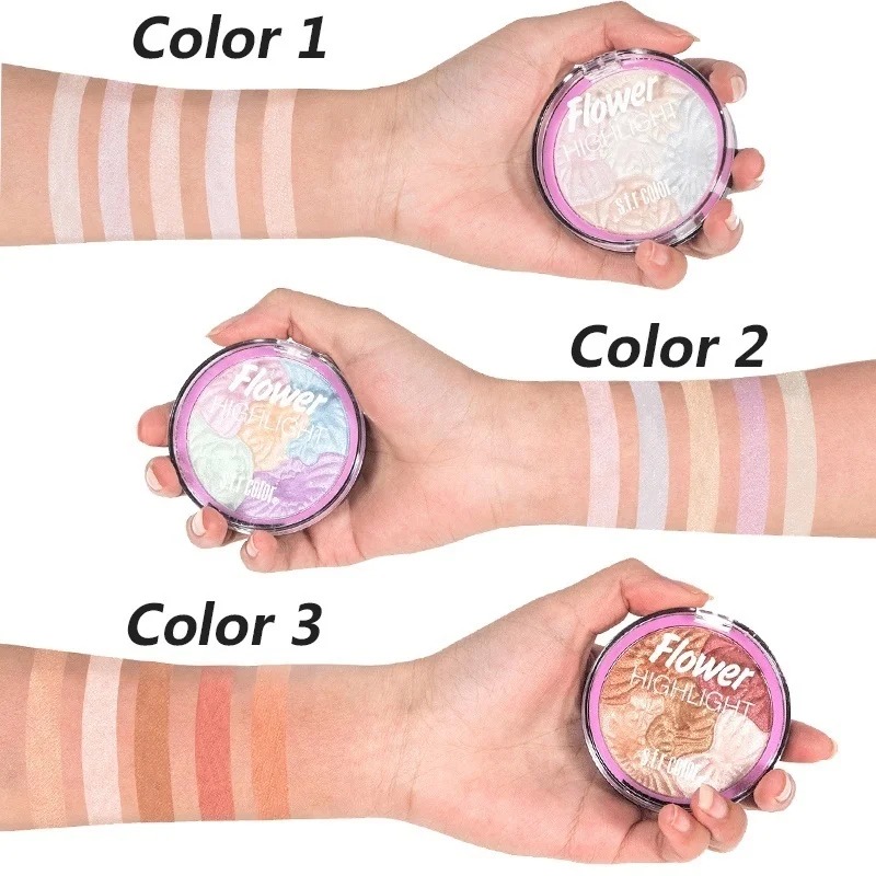 5 цветов палитра хайлайтеров для лица Шиммер блестящий макияж пудра полная