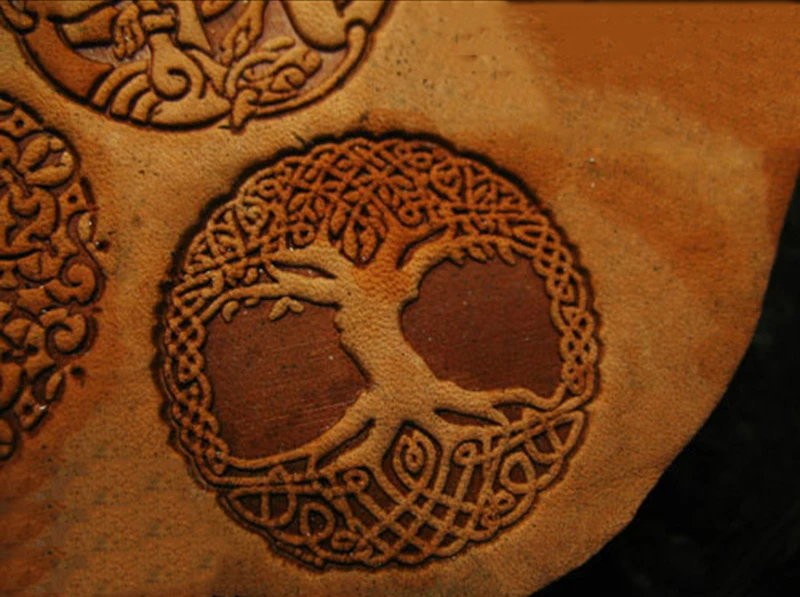 Celt Art pattern Jungle wolf life Tree магический набор ручных кожаных инструментов резьба штампы