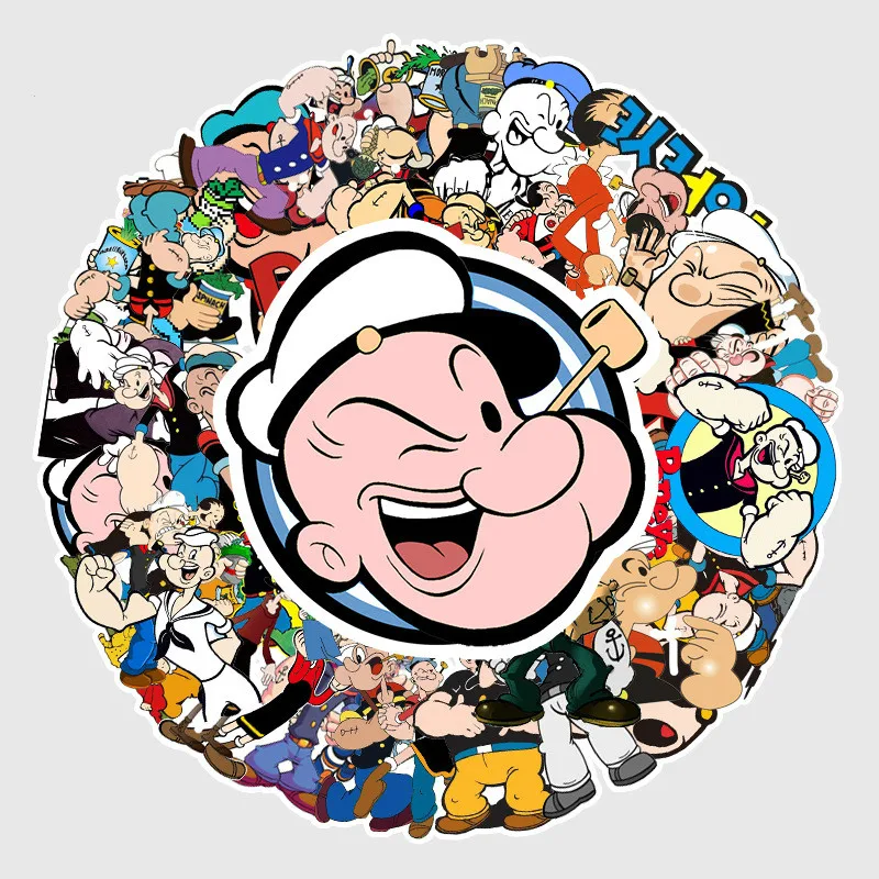 

10/50pcs Creative kawaii Adhensive Cartoon Popeye Stickers Beautiful Stickers Decorative Graffiti Sticker DIY Craft Photo Albums