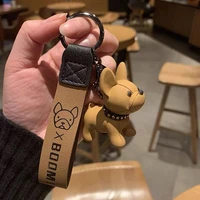 cute fashion doggie silicone wristband keychain car keychains bag pendant three dimensional cartoon doll gifts unisex ys021