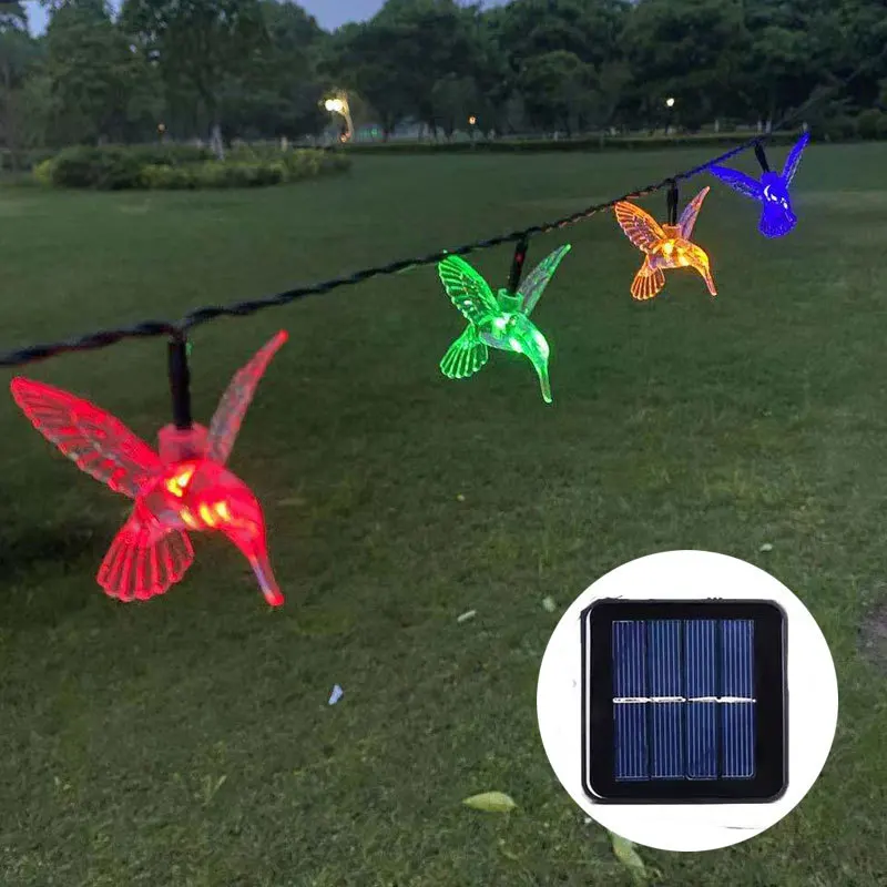

5M 20Lights Christmas Lights Hummingbird String Lights Solar String Lights Outdoor Christmas Garland Decorations New Year 2022