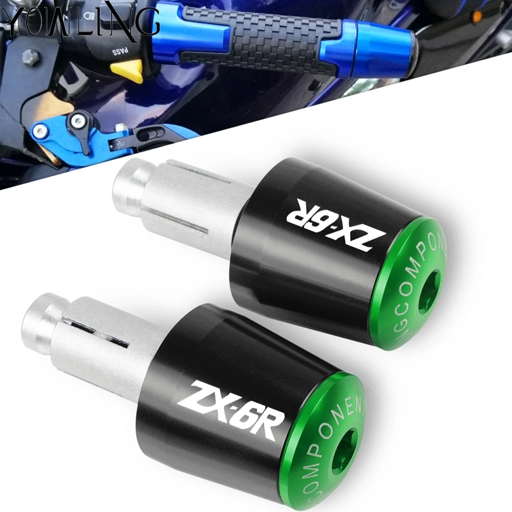 

7/8" Motorcycle Handlebar Grip End Caps Plugs Moto Handle Bar Weight Slider For Kawasaki Ninja ZX6R ZX 6R ZX 6 R 2009-2014 2008